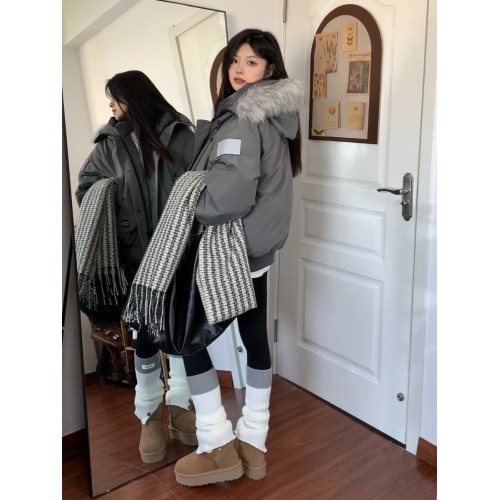 美式復古大毛領工裝羽絨棉服外套女冬季加厚設計感小衆棉衣棉襖潮 美式復古大毛領工裝羽絨棉服外套女冬季加厚設計感小衆棉衣棉襖潮