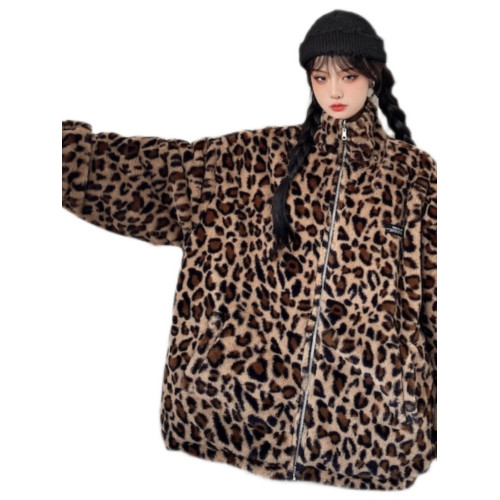 冬裝ins兩面穿豹紋PU皮衣毛絨外套男女學生雙面穿加厚皮襖棉衣潮 冬裝ins兩面穿豹紋PU皮衣毛絨外套男女學生雙面穿加厚皮襖棉衣潮