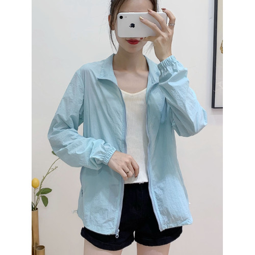 立領大碼防曬衣女長袖無帽寬松2023年夏季200斤防紫外線透氣冰絲 立領大碼防曬衣女長袖無帽寬松2023年夏季200斤防紫外線透氣冰絲