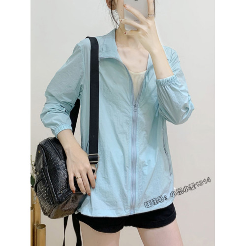 立領大碼防曬衣女長袖無帽寬松2023年夏季200斤防紫外線透氣冰絲 立領大碼防曬衣女長袖無帽寬松2023年夏季200斤防紫外線透氣冰絲