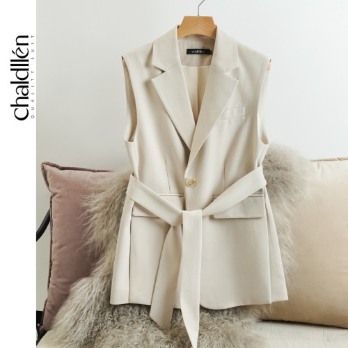 VastGlad 時尚西裝馬甲女新款春秋英倫休閒韓版無袖外搭米色885 VastGlad 時尚西裝馬甲女新款春秋英倫休閒韓版無袖外搭米色885