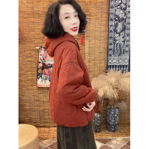 2025年秋冬新品百搭寬松休閒棉夾棉保暖連帽棉衣女式抽繩外套棉服 2025年秋冬新品百搭寬松休閒棉夾棉保暖連帽棉衣女式抽繩外套棉服