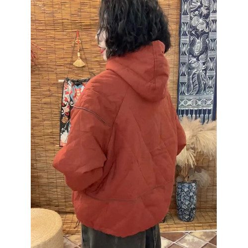 2025年秋冬新品百搭寬松休閒棉夾棉保暖連帽棉衣女式抽繩外套棉服 2025年秋冬新品百搭寬松休閒棉夾棉保暖連帽棉衣女式抽繩外套棉服