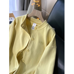 2025秋季新款上衣韓版百搭寬松休閒百搭圓領單排釦長袖衛衣外套女