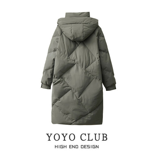 品牌折釦大碼冬季連帽長款羽絨棉襖女過膝加厚棉服外套女麵包服潮 品牌折釦大碼冬季連帽長款羽絨棉襖女過膝加厚棉服外套女麵包服潮