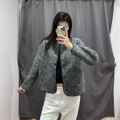 三裡屯出品秋冬新款女裝仿羊羔絨搖粒絨圓領開衫長袖外套Y461660 三裡屯出品秋冬新款女裝仿羊羔絨搖粒絨圓領開衫長袖外套Y461660