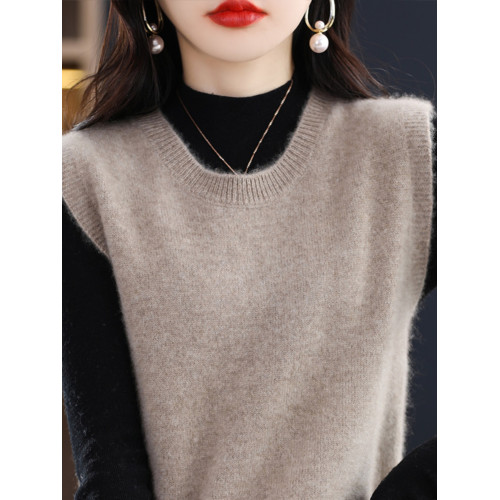 秋季新款圓領馬甲坎肩女搭配襯衣穿無袖毛衣針織背心女坎肩內搭 秋季新款圓領馬甲坎肩女搭配襯衣穿無袖毛衣針織背心女坎肩內搭