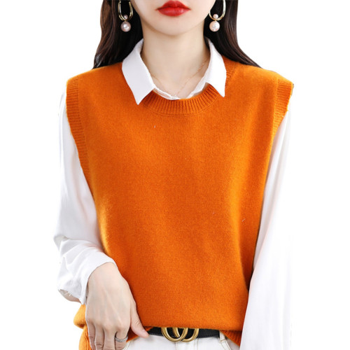 秋季新款圓領馬甲坎肩女搭配襯衣穿無袖毛衣針織背心女坎肩內搭 秋季新款圓領馬甲坎肩女搭配襯衣穿無袖毛衣針織背心女坎肩內搭