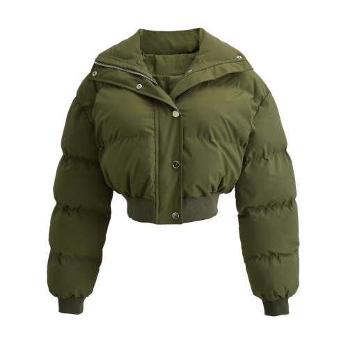 網紅長袖修身外套辣妹純欲立領拉鍊松緊收腰保暖麵包服短款棉衣 網紅長袖修身外套辣妹純欲立領拉鍊松緊收腰保暖麵包服短款棉衣