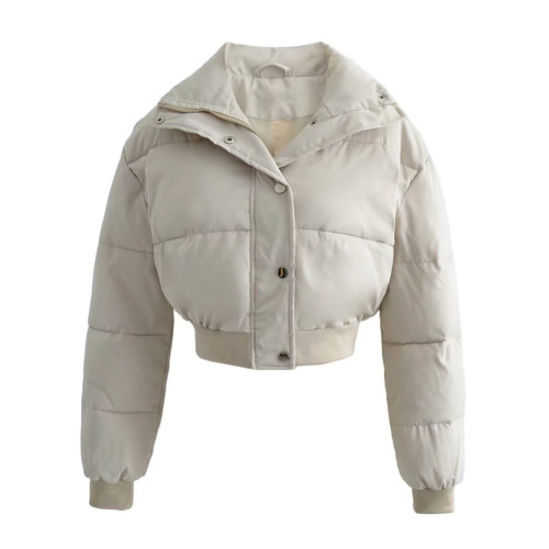 網紅長袖修身外套辣妹純欲立領拉鍊松緊收腰保暖麵包服短款棉衣 網紅長袖修身外套辣妹純欲立領拉鍊松緊收腰保暖麵包服短款棉衣