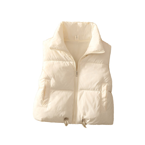 短款麵包棉服外套女小個子羽絨棉馬甲冬新款學生大童馬夾坎肩背心