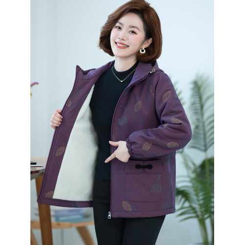 加絨保暖中年媽媽羊羔絨棉衣時尚洋氣派克服冬裝女款女士洋氣外套 加絨保暖中年媽媽羊羔絨棉衣時尚洋氣派克服冬裝女款女士洋氣外套