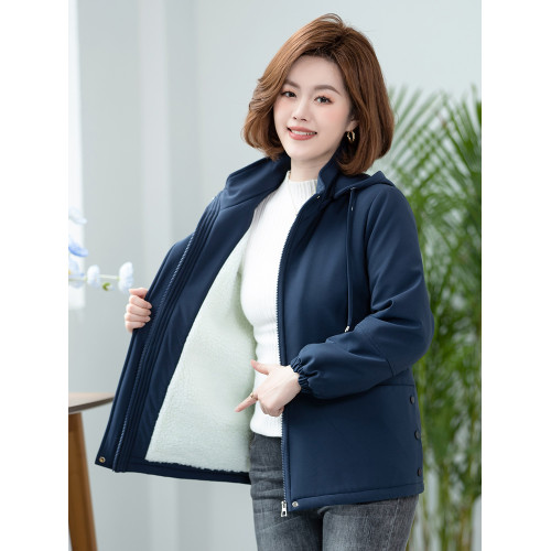 加絨保暖中年媽媽羊羔絨棉衣時尚洋氣派克服冬裝女款女士洋氣外套 加絨保暖中年媽媽羊羔絨棉衣時尚洋氣派克服冬裝女款女士洋氣外套