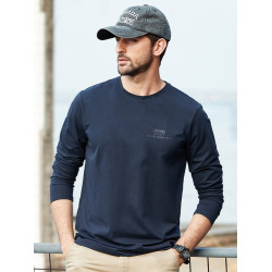 JEEP SPIRIT純棉薄款打底衫2026春季上衣寬鬆休閒男士長袖t恤男