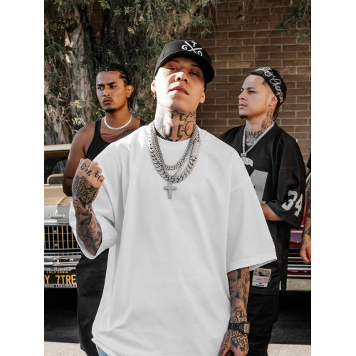 美國PROCLUB嘻哈大碼寬松街舞BBOY重磅圓領純色打底短袖男女T恤潮 美國PROCLUB嘻哈大碼寬松街舞BBOY重磅圓領純色打底短袖男女T恤潮