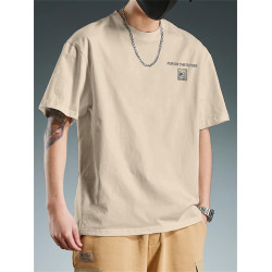 短袖t恤男士美式高街ins潮牌半袖體恤重磅純棉寬松大碼套頭上衣服