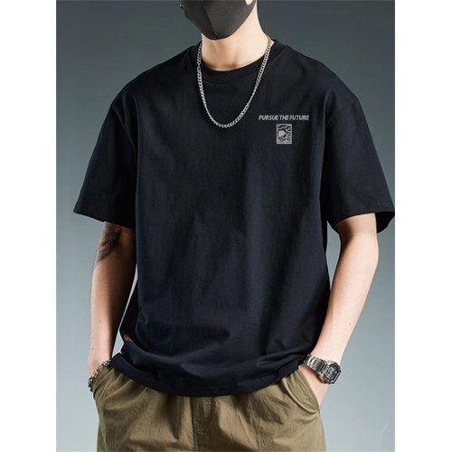 短袖t恤男士美式高街ins潮牌半袖體恤重磅純棉寬松大碼套頭上衣服