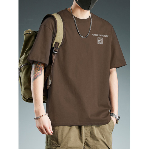 短袖t恤男士美式高街ins潮牌半袖體恤重磅純棉寬松大碼套頭上衣服