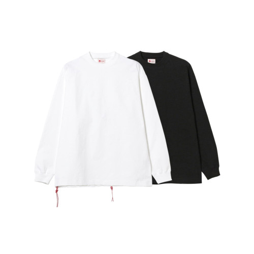 beams日系潮牌圓領長袖t恤男重磅棉簡約情侶寬松小紅繩打底衫上衣