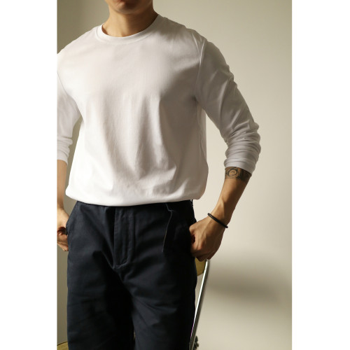 【抗皺彈力液氨棉】YUXIAN餘閒純棉內搭長袖T恤春夏打底衫圓領