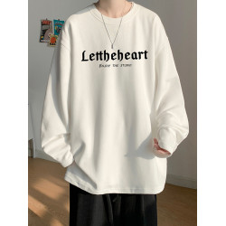 純棉打底衫男生長袖t恤春秋重磅衛衣2025新款白色青少年寬松內搭