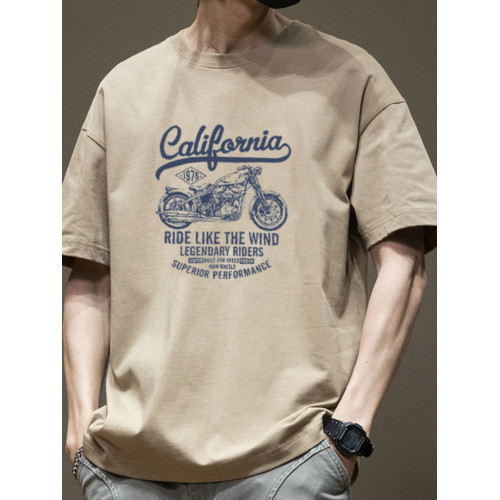 短袖t恤男日系簡約純棉重磅體恤寬松潮流百搭美式休閒上衣服夏季