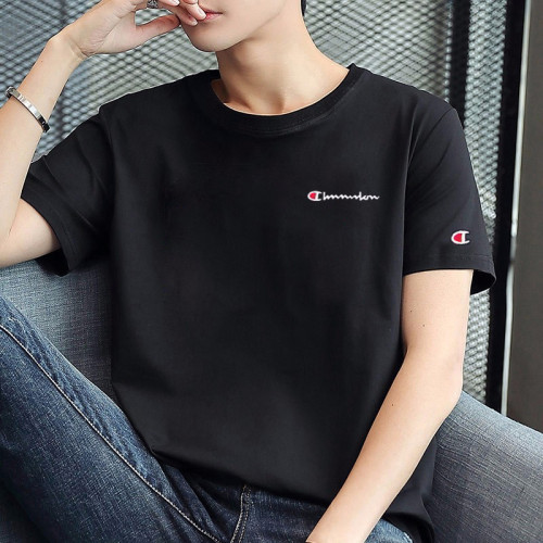 奧特萊斯短袖t恤新款冠軍情侶白色休閒純棉新款男士夏季男裝體恤