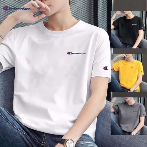 奧特萊斯短袖t恤新款冠軍情侶白色休閒純棉新款男士夏季男裝體恤