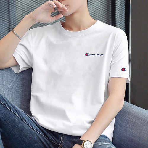 奧特萊斯短袖t恤新款冠軍情侶白色休閒純棉新款男士夏季男裝體恤