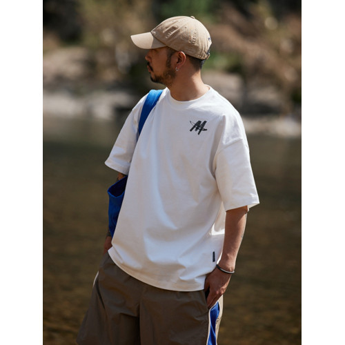 Quentin Marx夏季重磅男士短袖T恤純棉寬鬆簡約打底大碼情侶t潮牌