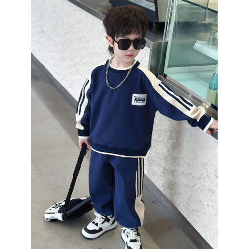 男童拉條休閒運動服套裝男孩長袖洋氣春秋炸街小男生衛衣兩件套 男童拉條休閒運動服套裝男孩長袖洋氣春秋炸街小男生衛衣兩件套