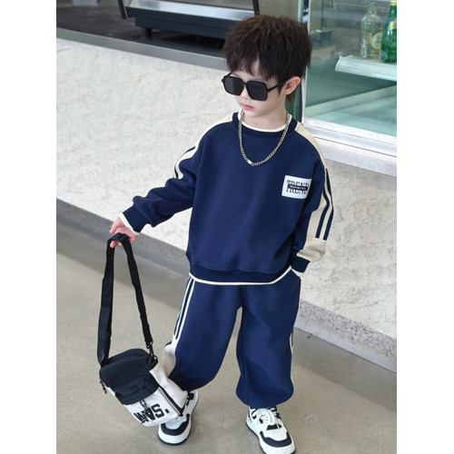 男童拉條休閒運動服套裝男孩長袖洋氣春秋炸街小男生衛衣兩件套 男童拉條休閒運動服套裝男孩長袖洋氣春秋炸街小男生衛衣兩件套