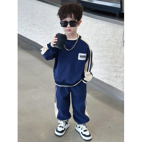 男童拉條休閒運動服套裝男孩長袖洋氣春秋炸街小男生衛衣兩件套 男童拉條休閒運動服套裝男孩長袖洋氣春秋炸街小男生衛衣兩件套