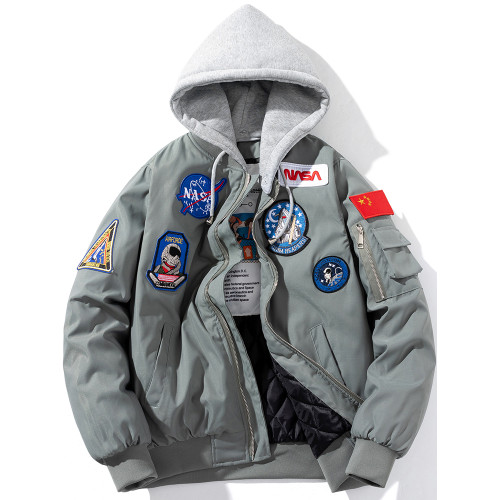 NASA聯名外套女春秋冬季加厚棉衣服刺綉潮牌飛行員夾克情侶棒球服 NASA聯名外套女春秋冬季加厚棉衣服刺綉潮牌飛行員夾克情侶棒球服