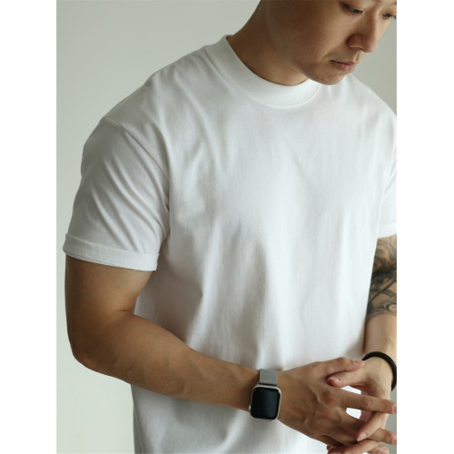 YUXIAN美式精梳綿230克純棉雙紗筒織短袖圓領基礎休閒商務春夏季