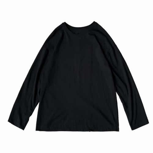 春季長袖t恤男寬松韓版潮牌潮流內搭純色上衣加絨加厚休閒打底衫