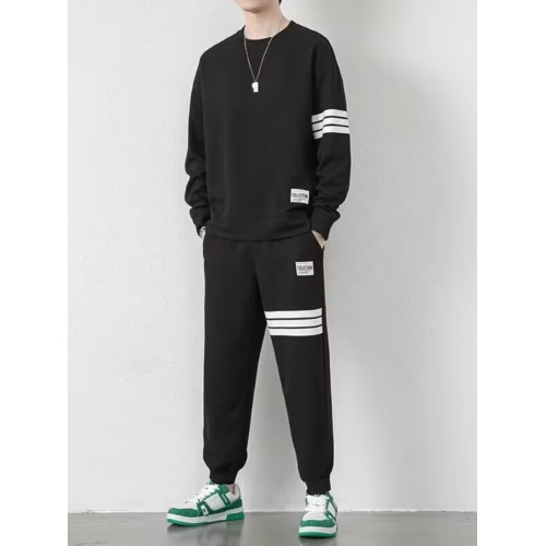 華夫格休閒運動衛衣套裝男士寬松潮牌ins一套搭配九分褲二件裝潮 華夫格休閒運動衛衣套裝男士寬松潮牌ins一套搭配九分褲二件裝潮