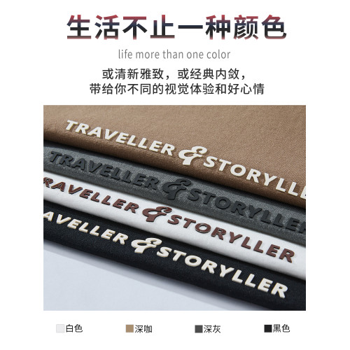 美式長袖t恤男2025新款秋季潮牌字母內搭打底衫男款大碼上衣服