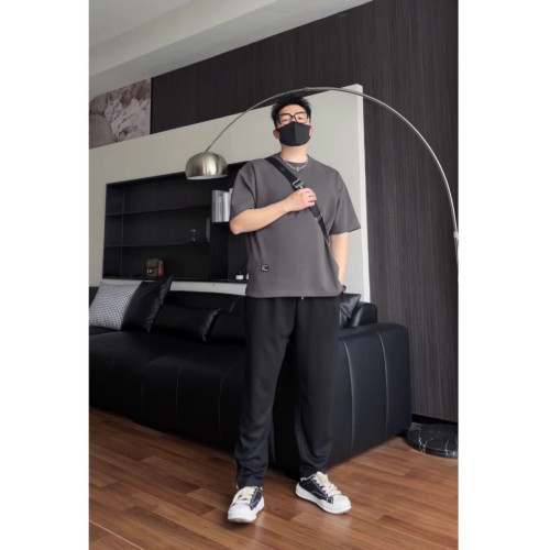 特大碼300斤隱形口袋美式重磅短袖款男女寬松打底三本針設計感T恤