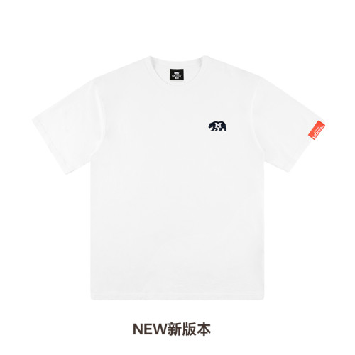 MCREW CA BEAR 加州熊刺綉白色麻灰藍純棉印花圓領短袖T恤