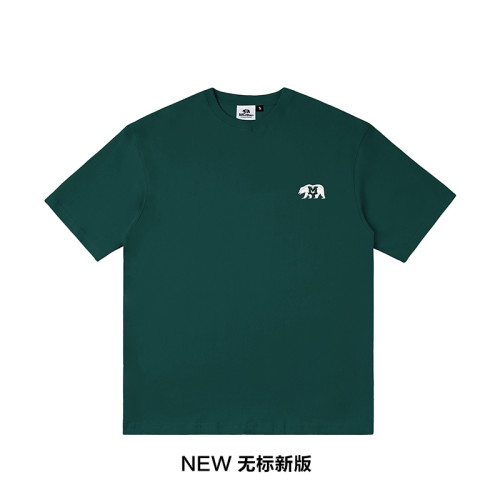 MCREW CA BEAR 加州熊刺綉白色麻灰藍純棉印花圓領短袖T恤