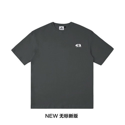 MCREW CA BEAR 加州熊刺綉白色麻灰藍純棉印花圓領短袖T恤