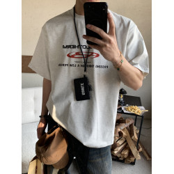 PLTH*漸變水洗重磅美式復古休閒日常百搭T恤男女寬松落肩純棉短袖