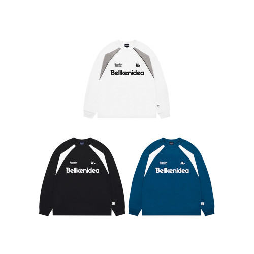 BELLKENIDEA純棉復古經典足球服風潮流行圓領長袖T恤寬鬆舒適百搭