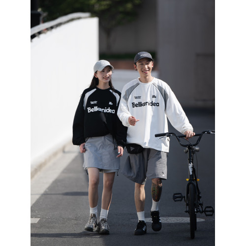 BELLKENIDEA純棉復古經典足球服風潮流行圓領長袖T恤寬鬆舒適百搭