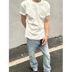 美式cleanfit 夏季純色打底基礎款正肩T恤男女收袖口短袖修身半袖