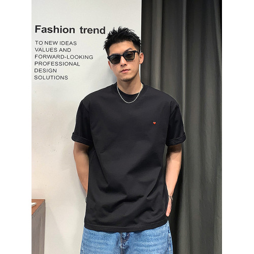 徐太浪美式愛心刺綉純色短袖t恤男夏季簡約百搭潮流休閒半袖體恤 徐太浪美式愛心刺綉純色短袖t恤男夏季簡約百搭潮流休閒半袖體恤