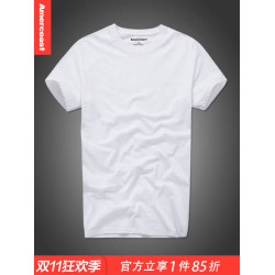 美洲海岸aft恤男短袖夏季百搭純棉大碼純色打底衫男士體恤美式