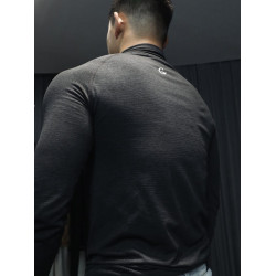 GTAL美式無縫提花拉鍊長袖訓練健身戶外顯壯上衣運動速乾修身T恤