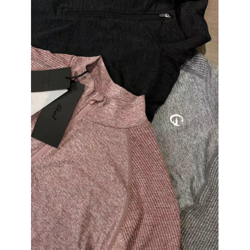 GTAL美式無縫提花拉鍊長袖訓練健身戶外顯壯上衣運動速乾修身T恤